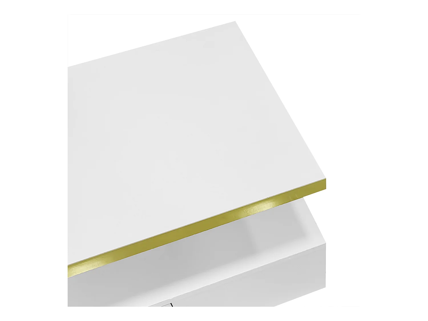 Table basse 100x50x38.5cm Avec lumière LED avec tiroir Espace de rangement Matériel Panneau de particules Blanc pour salon