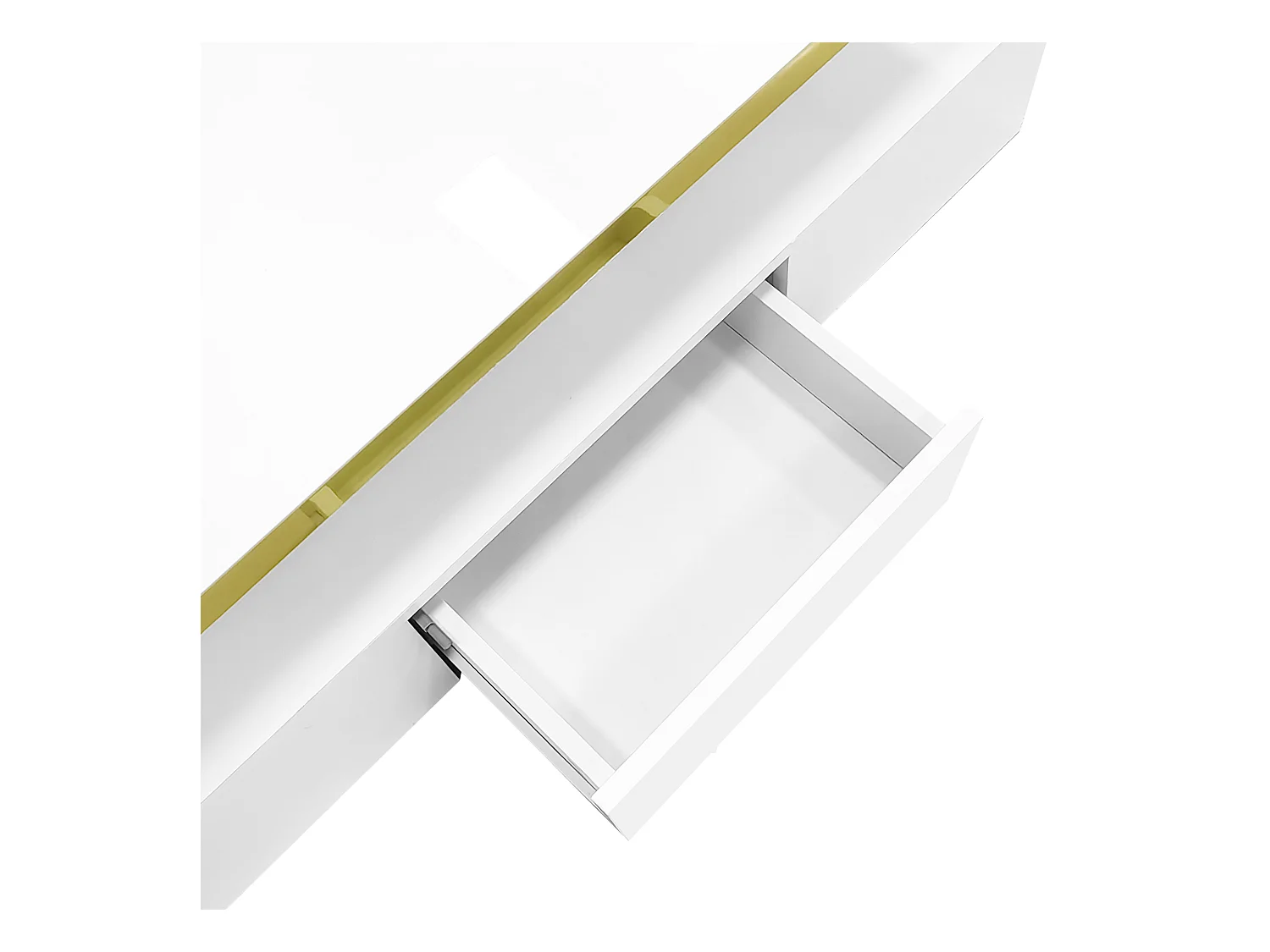 Table basse 100x50x38.5cm Avec lumière LED avec tiroir Espace de rangement Matériel Panneau de particules Blanc pour salon