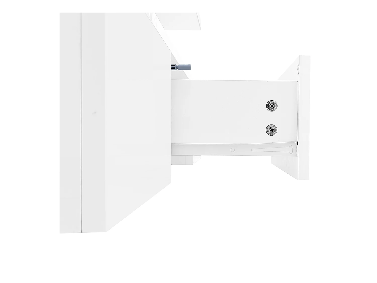 Table basse 100x50x38.5cm Avec lumière LED avec tiroir Espace de rangement Matériel Panneau de particules Blanc pour salon