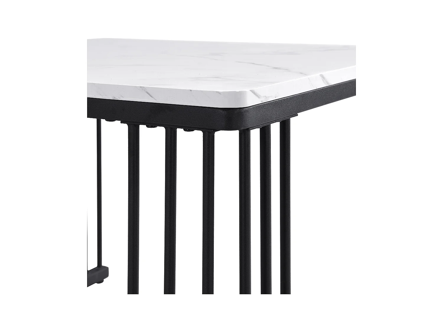 Set van 2 salontafels 60x60x45cm + 45x45x40cm glanzend marmer verstelbare poten Wit