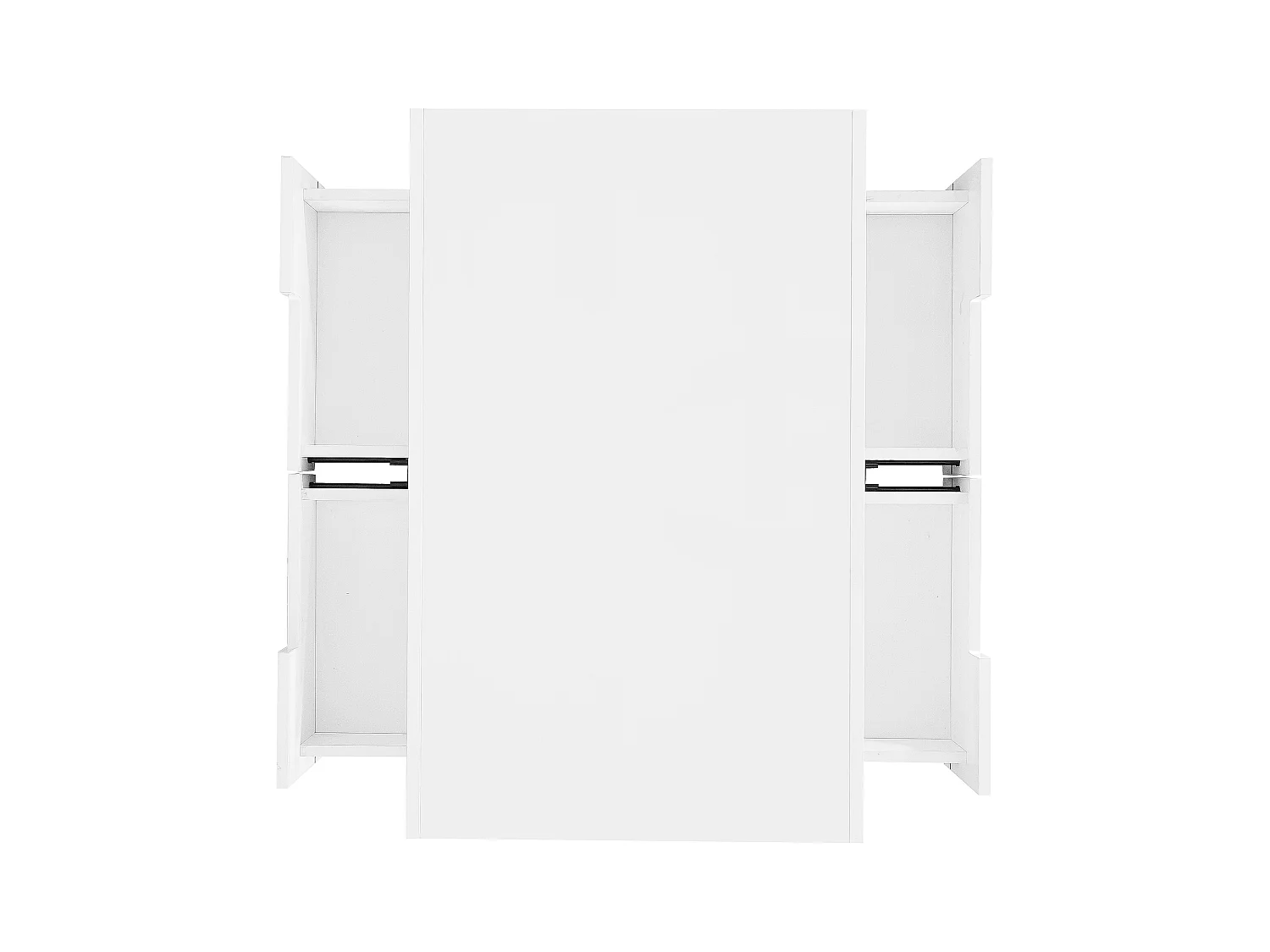 Salontafel 80x50x36cm met LED lichtstrip drie open compartimenten en vier verborgen laden brengen Materiaal Spaanplaat en Wit