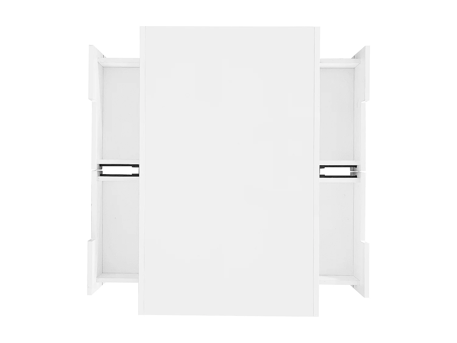 Salontafel 80x50x36 cm, verstelbare LED-strip, 4 laden, 3 open nissen, spaanplaat, wit