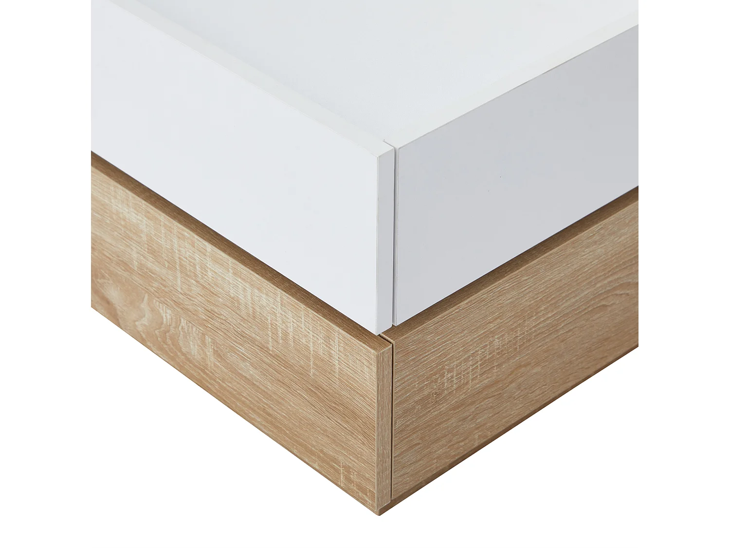 Table basse pivotante 60x60x38cm rotative 360° 2 étages rangement cadre blanc salon moderne