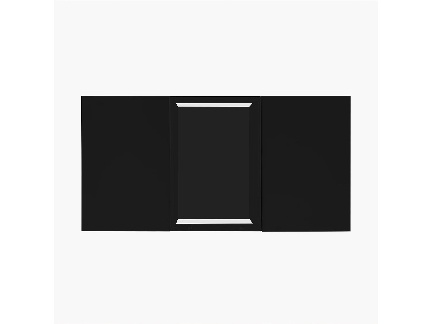 Table basse 100x50x35.5 cm, éclairage LED avec contrôle via application, 2 tiroirs, 1 niche ouverte, panneaux de particules, noir