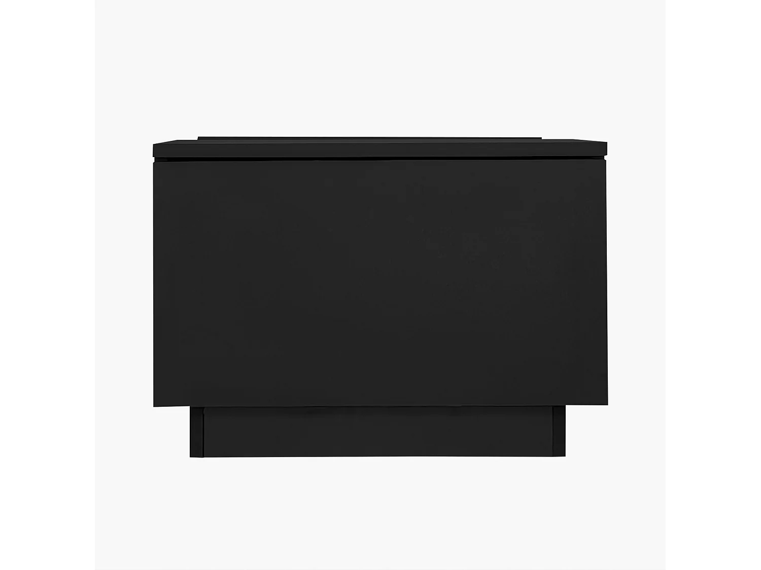 Table basse 100x50x35.5 cm, éclairage LED avec contrôle via application, 2 tiroirs, 1 niche ouverte, panneaux de particules, noir