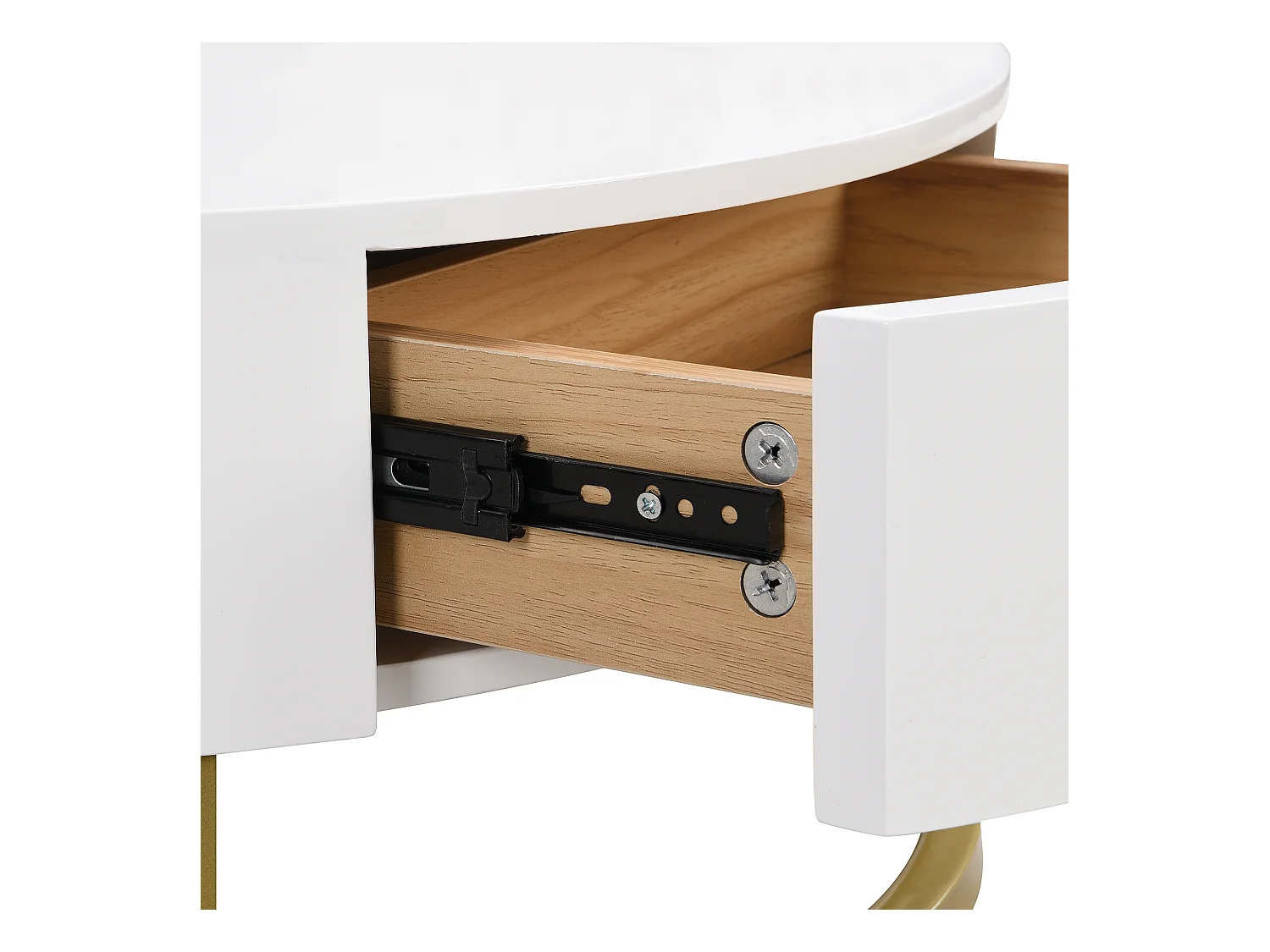 Set van 2 in elkaar passende salontafels 70x70x56,5 cmWitte MDF bijzettafel met twee laden voor de woonkamer