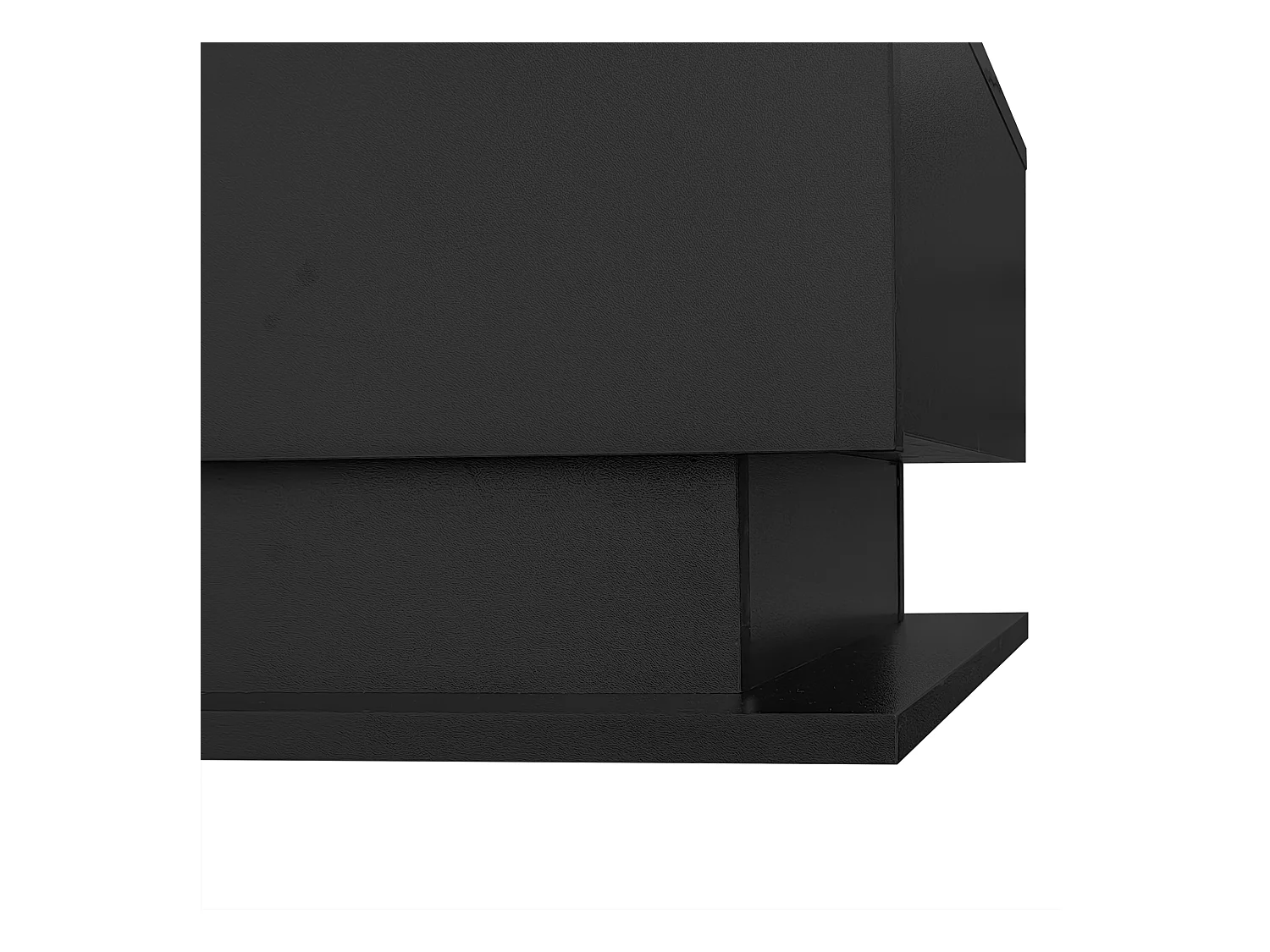 Table basse LED acrylique rangement intégré commande noir pour salon bureau