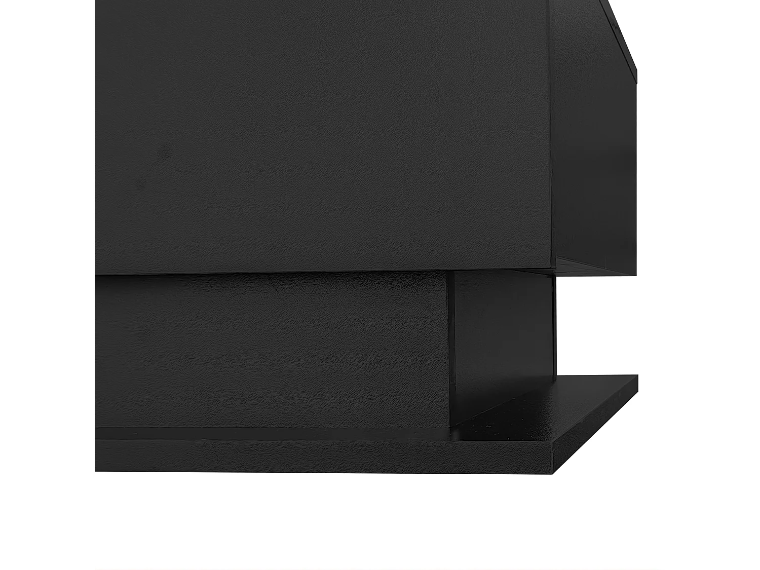 Salontafel 100x50x32 cm, LED-verlichting via app, 1 lade, glazen blad, zwarte spaanplaat