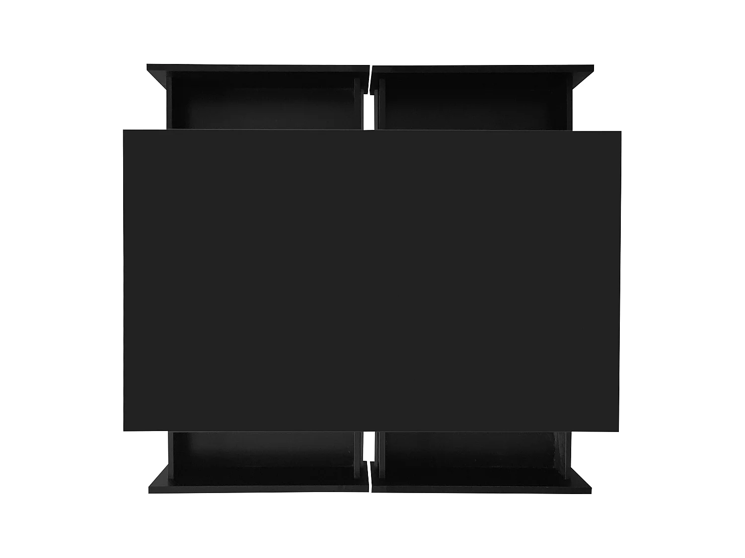 Table basse LED 4 tiroirs 16 couleurs brillant port USB Noir salon chambre