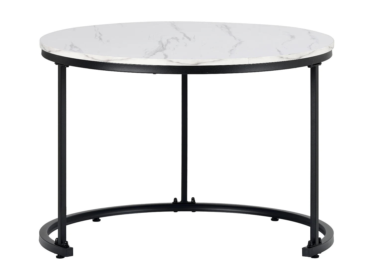 Set van 2 ronde in elkaar passende salontafels in het wit voor de woonkamer