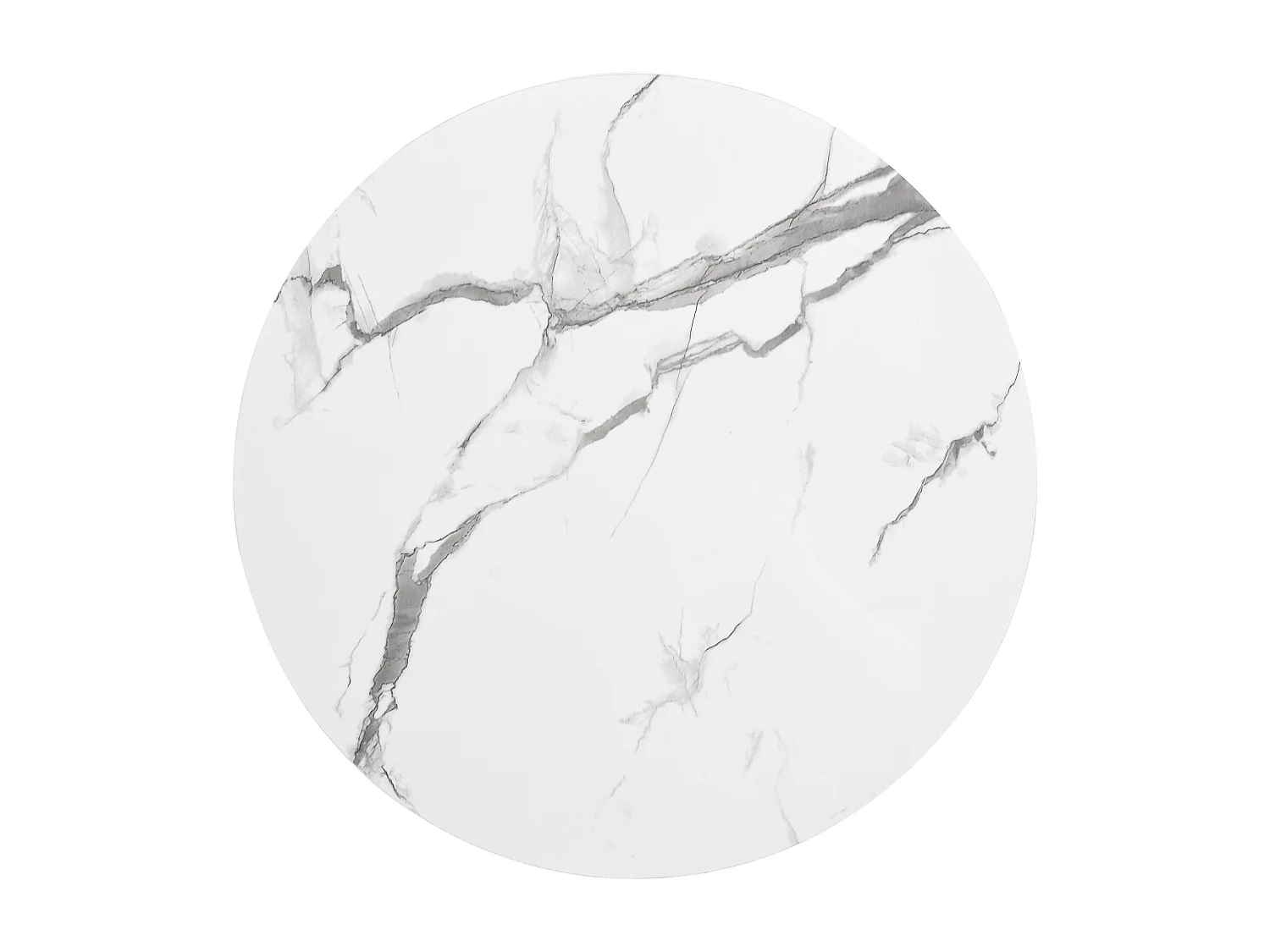 Lot de 2 tables basses 60x60x46cm+50x50x30.8cm rondes effet marbre brillant 2 tiroirs blanc