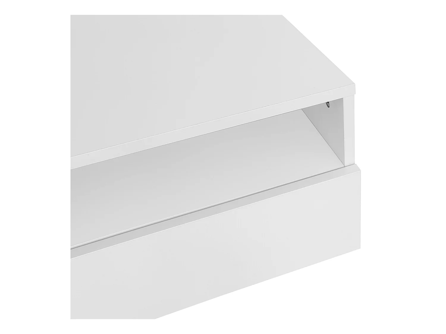 Table basse LED brillant 4 tiroirs 16 couleurs USB blanc pour salon chambre