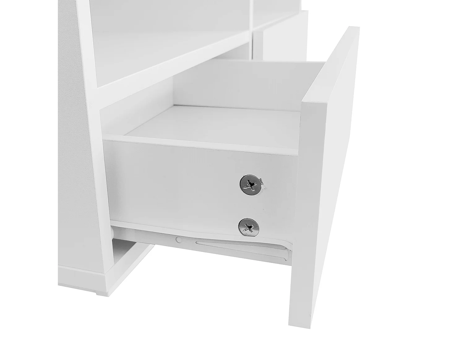 Table basse LED brillant 4 tiroirs 16 couleurs USB blanc pour salon chambre