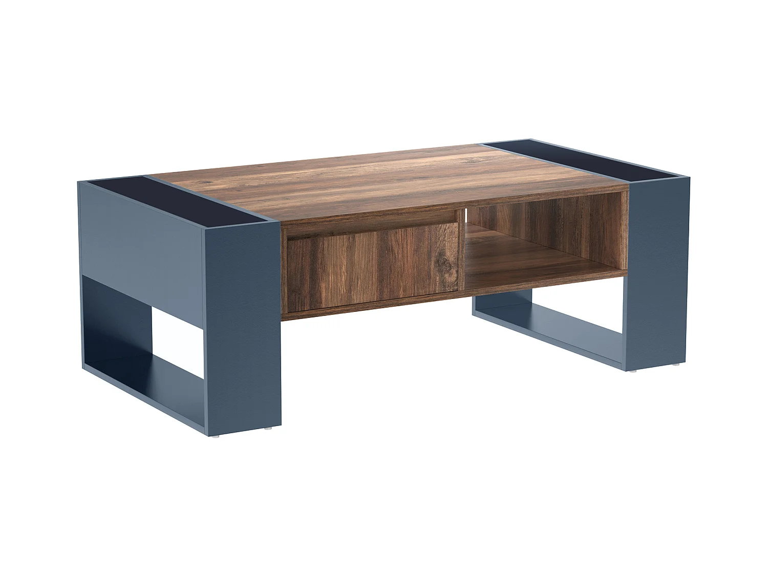 Table basse 111x60x40cm Espace de rangement Tiroir Matériel Particle Board Gris pour salon