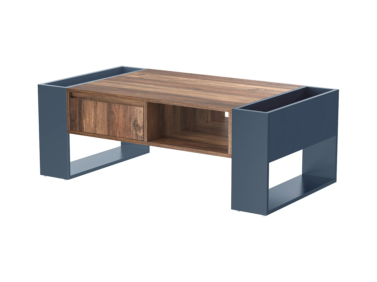 Table basse 111x60x40cm Espace de rangement Tiroir Matériel Particle Board Gris pour salon