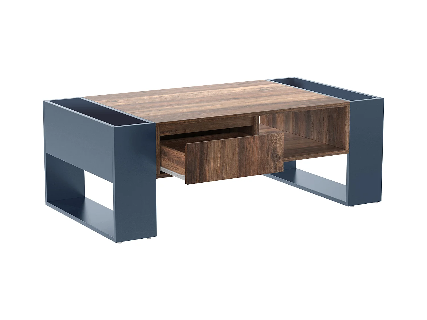 Table basse 111x60x40cm Espace de rangement Tiroir Matériel Particle Board Gris pour salon