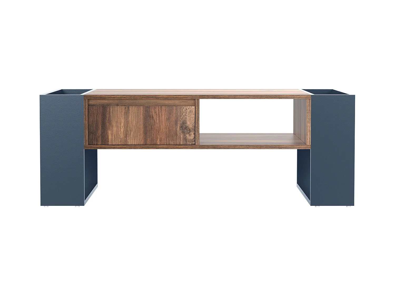 Table basse 111x60x40cm Espace de rangement Tiroir Matériel Particle Board Gris pour salon