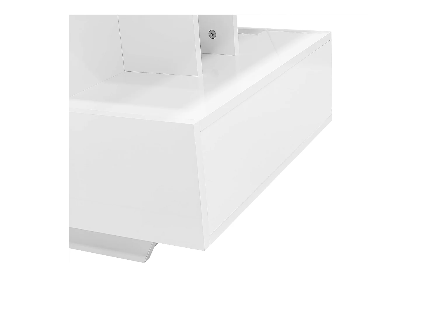 Table basse 90x55x41 cm LED 2 tiroirs Blanc salon contemporain