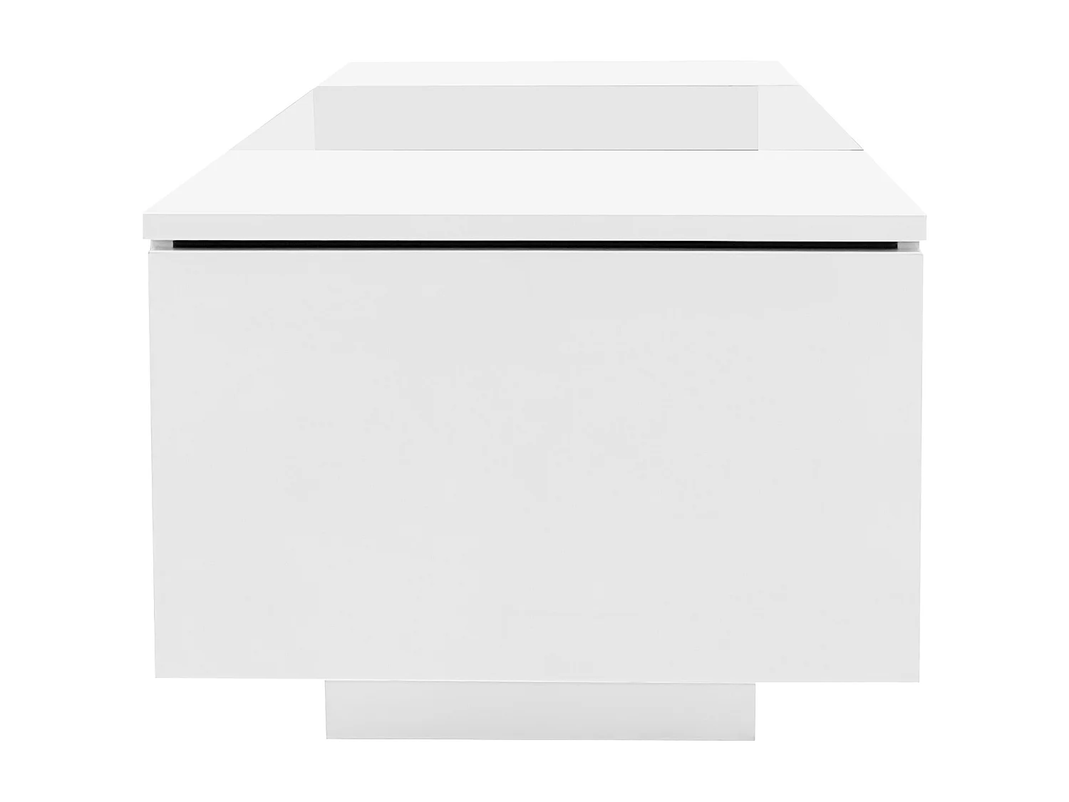 Salontafel 120x50x38.5 cm, LED-verlichting 16 kleuren, opbergdeuren, MDF spaanplaat glas, wit