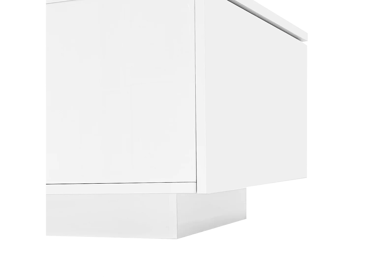 Salontafel 120x50x38.5 cm, LED-verlichting 16 kleuren, opbergdeuren, MDF spaanplaat glas, wit