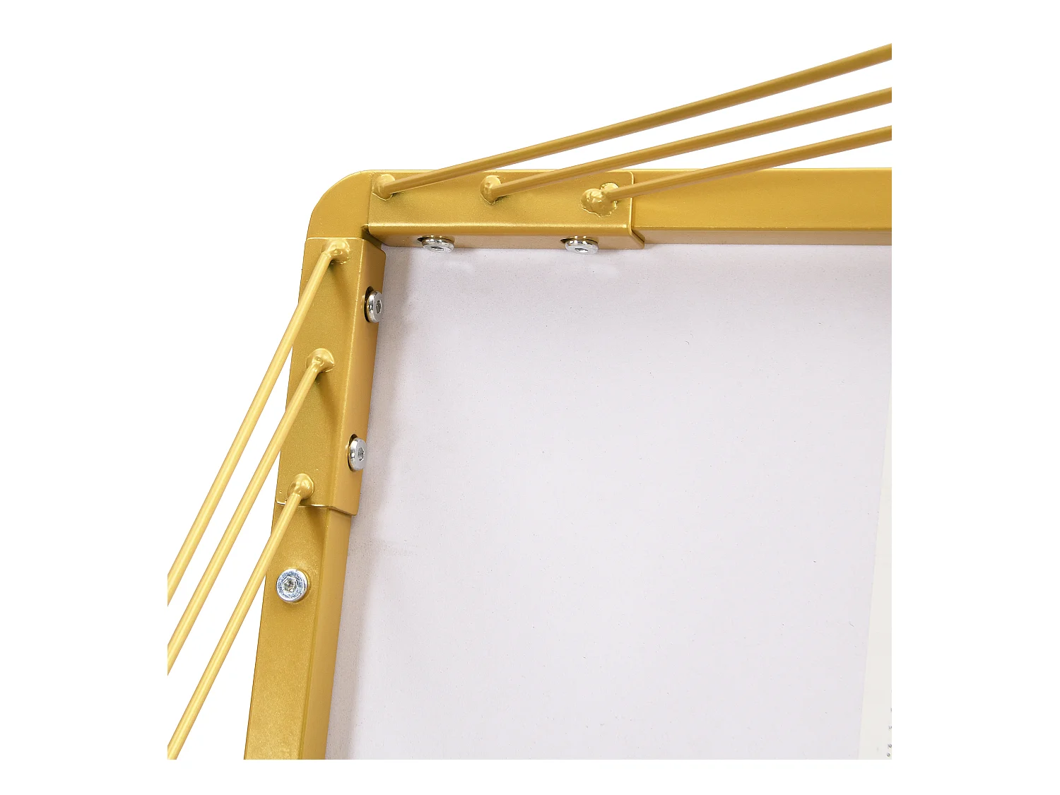 Set van 2 salontafels 60x60x45cm + 45x45x40cm glanzend marmereffect verstelbare poten Goud + Wit