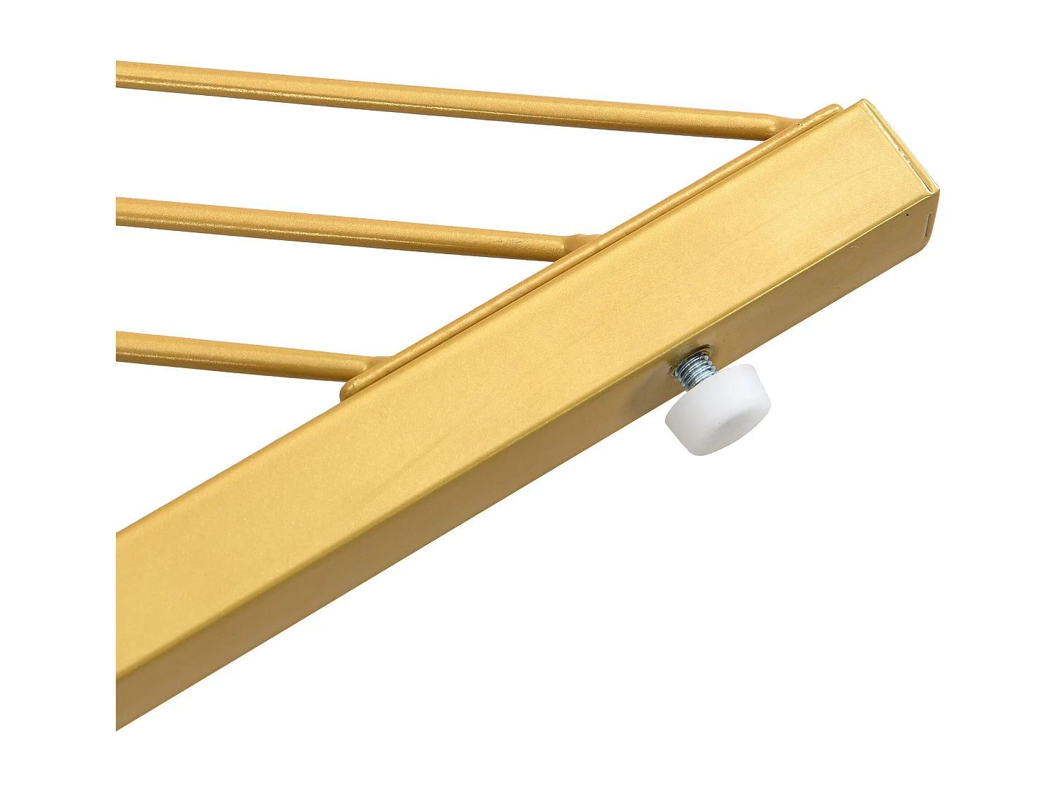 Lot de 2 tables basses 60x60x45cm+45x45x40cm effet marbre brillant pieds réglables Or + Blanc