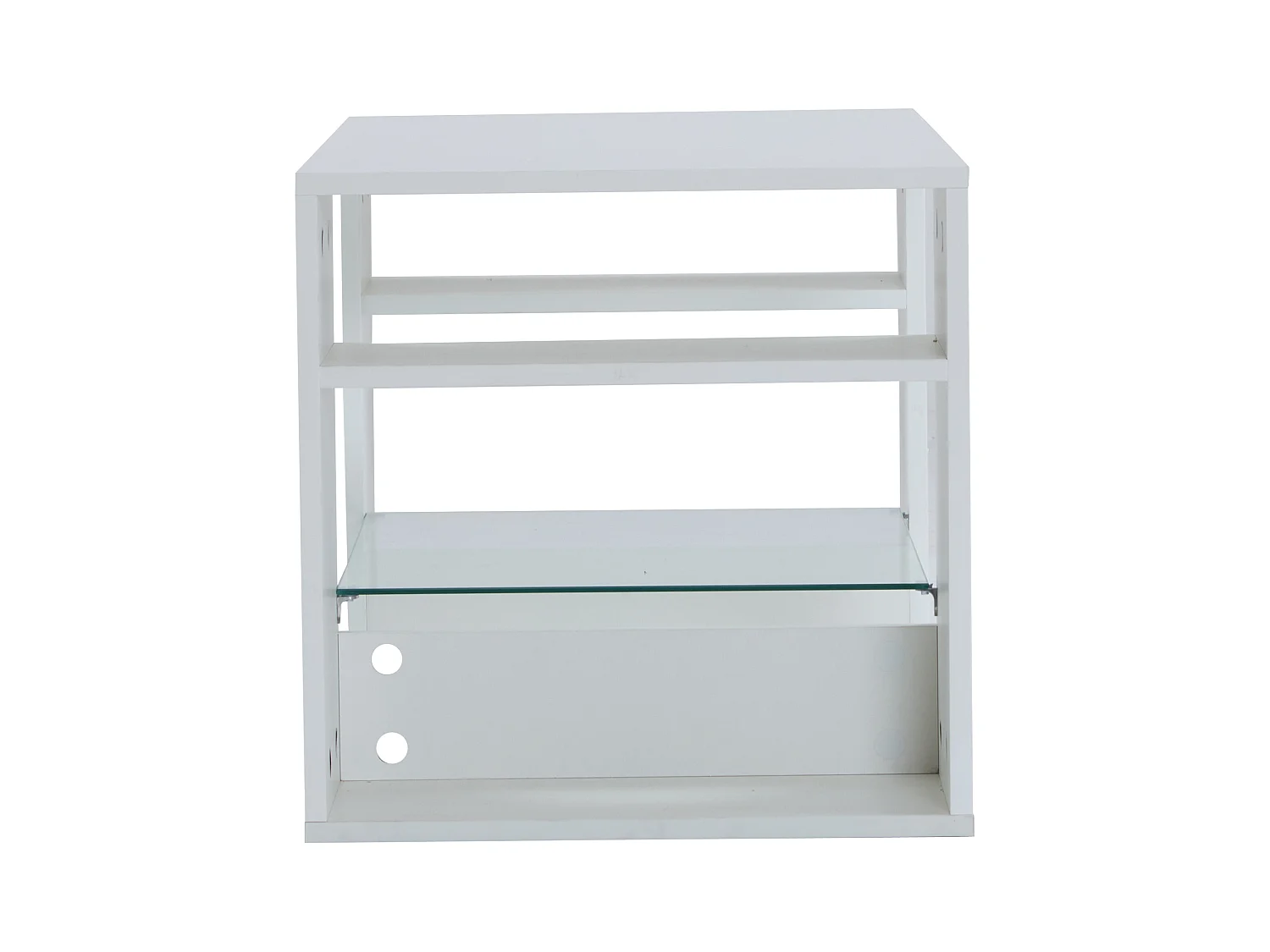 Salontafel 96x45x45 cm LED glazen opbergruimte wit moderne woonkamer