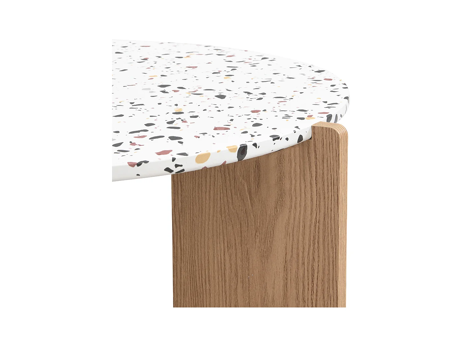 Set van 2 in elkaar passende salontafels 120x70x45,5 cm In elkaar passend design van grote en kleine tafels MDF Natuurlijke kleur en wit