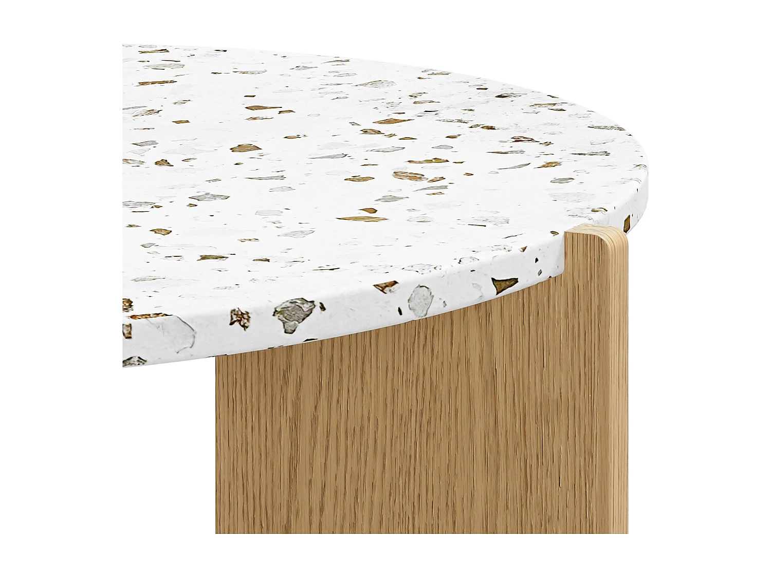 Set van 2 in elkaar passende salontafels 120x70x45,5 cm In elkaar passend design van grote en kleine tafels MDF Natuurlijke kleur en wit