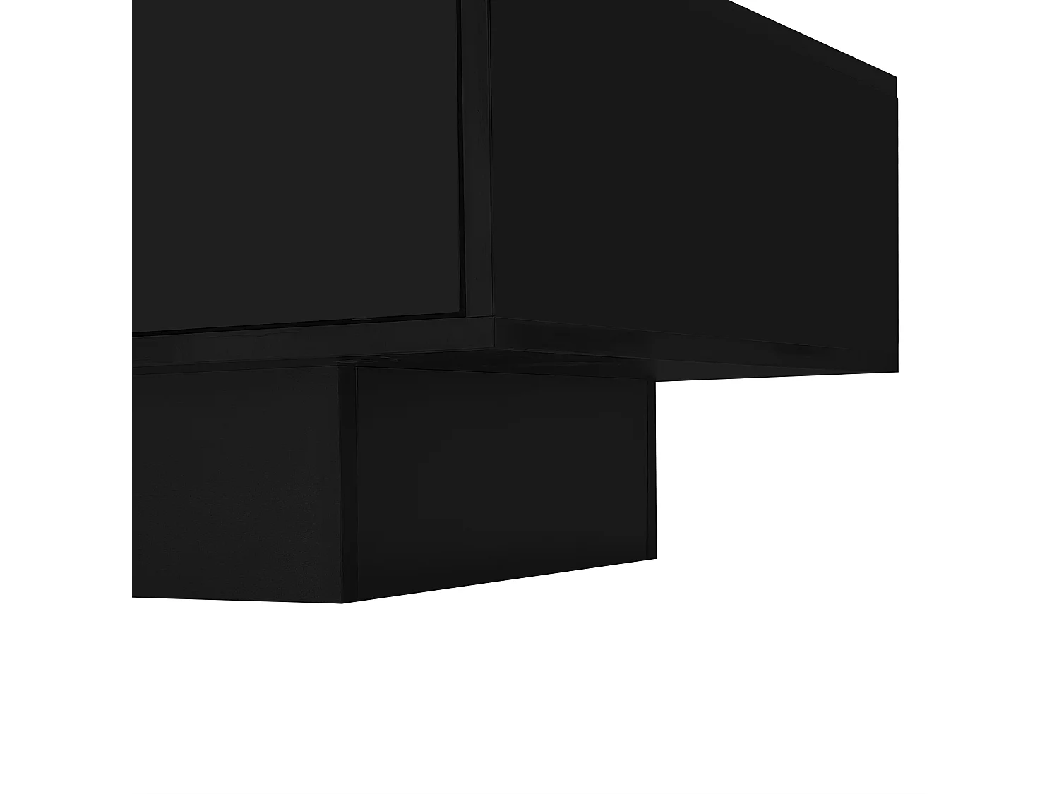 Table basse LED 115x55x34 cm verre brillant 2 tiroirs noir salon design