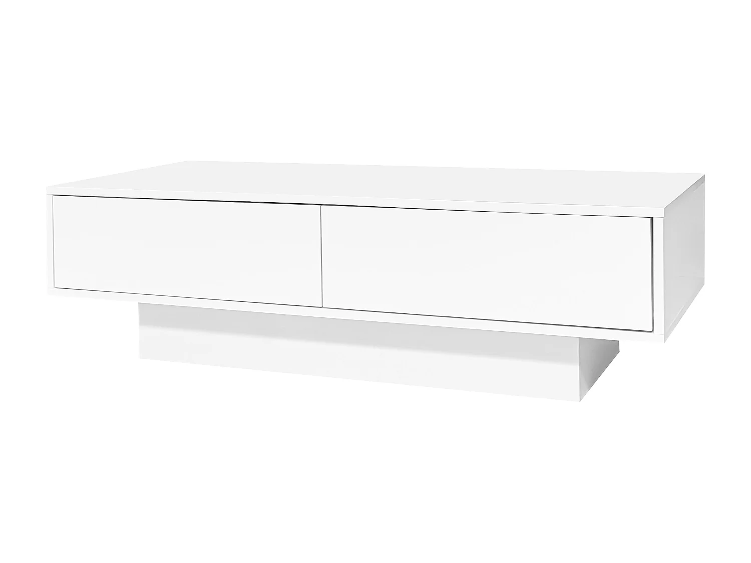 Salontafel 115x55x34 cm 2 lades wit LED verlichting moderne woonkamer