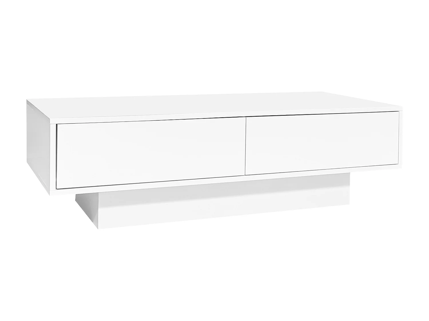 Salontafel 115x55x34 cm 2 lades wit LED verlichting moderne woonkamer