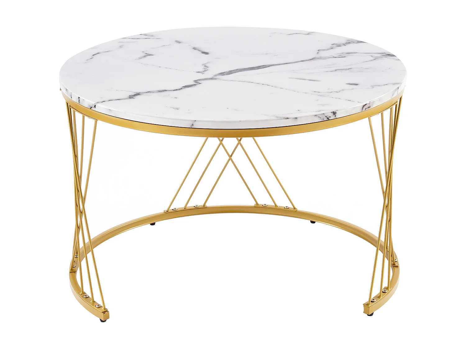 Lot de 2 tables basses gigognes 70x70x47 cm et 45x45x40 cm, gain de place, pieds réglables, MDF blanc