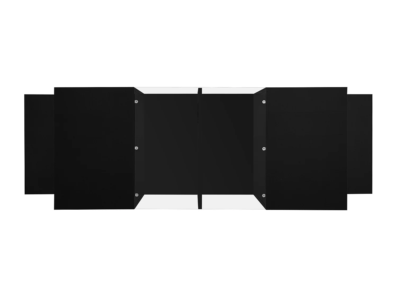 Table basse 120x50x38.5cm Avec éclairage LED Plateau brillant Avec portes Matériel Panneau de particules Noir pour salon