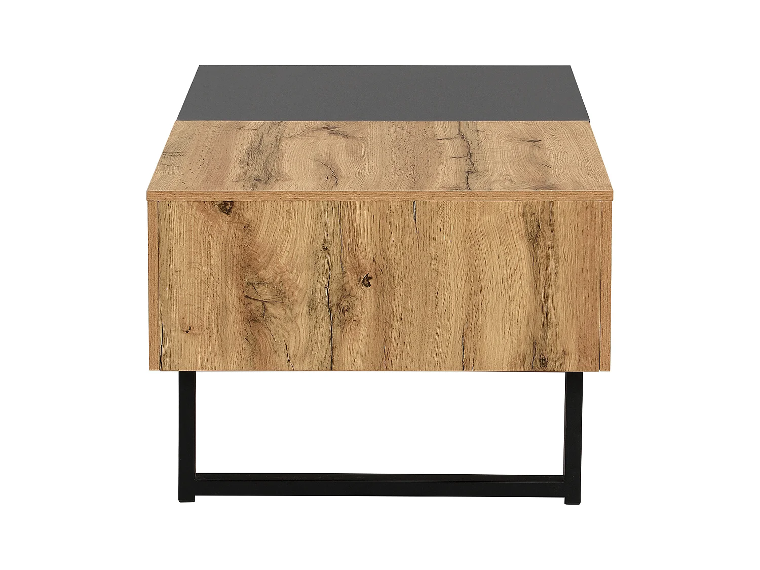 Table basse 100x55x42 cm avec plusieurs compartiments de rangement panneaux de particules en Couleur naturelle pour salon