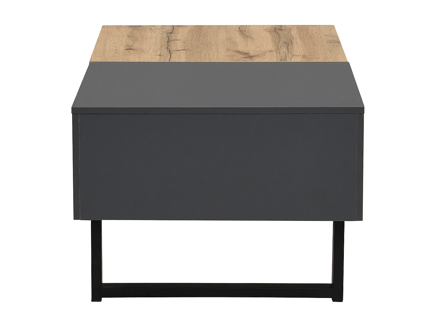 Table basse 100x40x55 cm, plateau coulissant avec rangements, compartiments multiples, panneau de particules, naturel