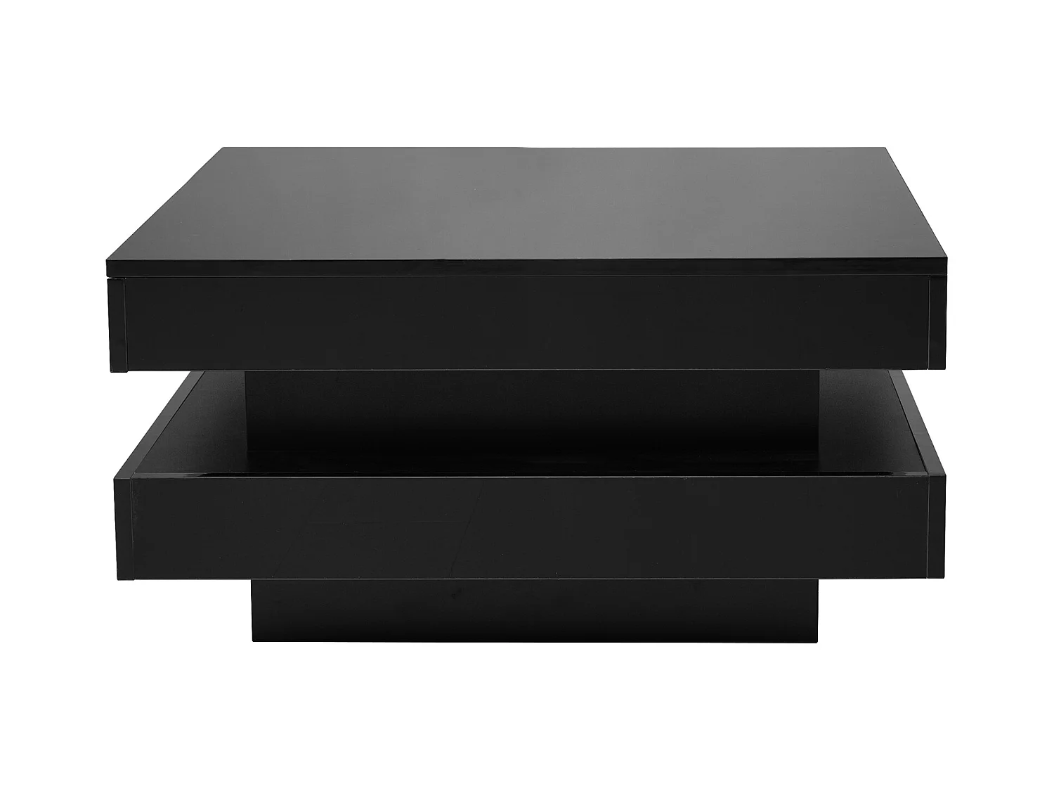 Table basse 70x70x36 cm LED 16 couleurs moderne Noir pour salon bureau