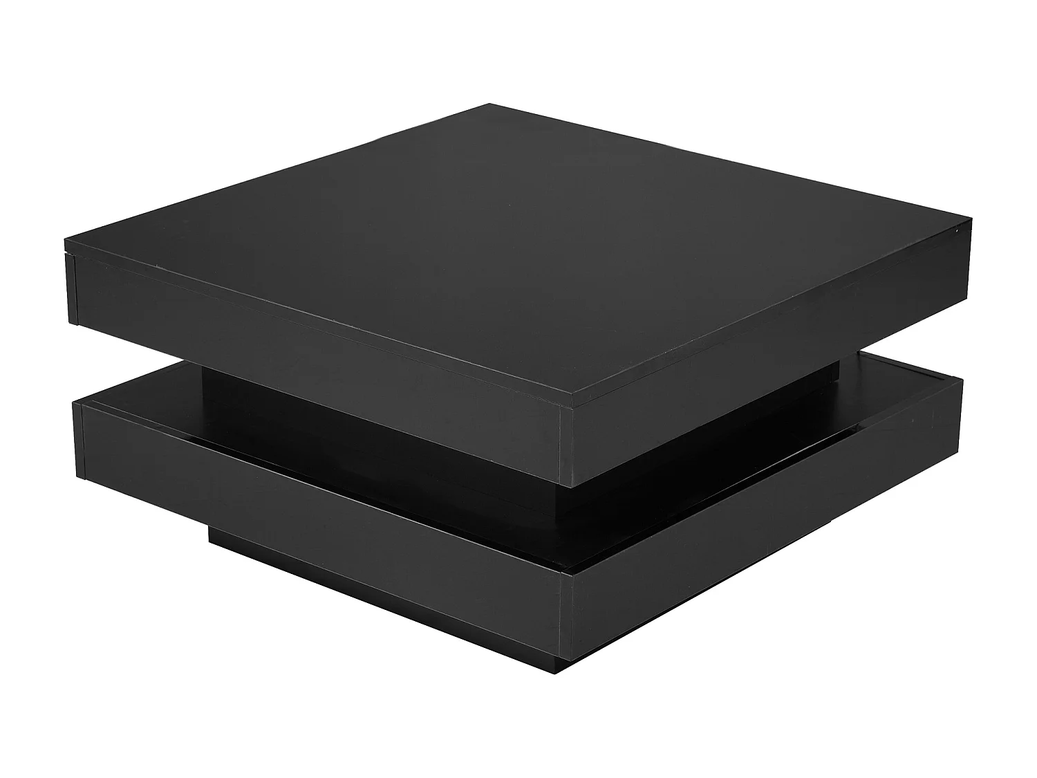 Table basse 70x70x36 cm LED 16 couleurs moderne Noir pour salon bureau