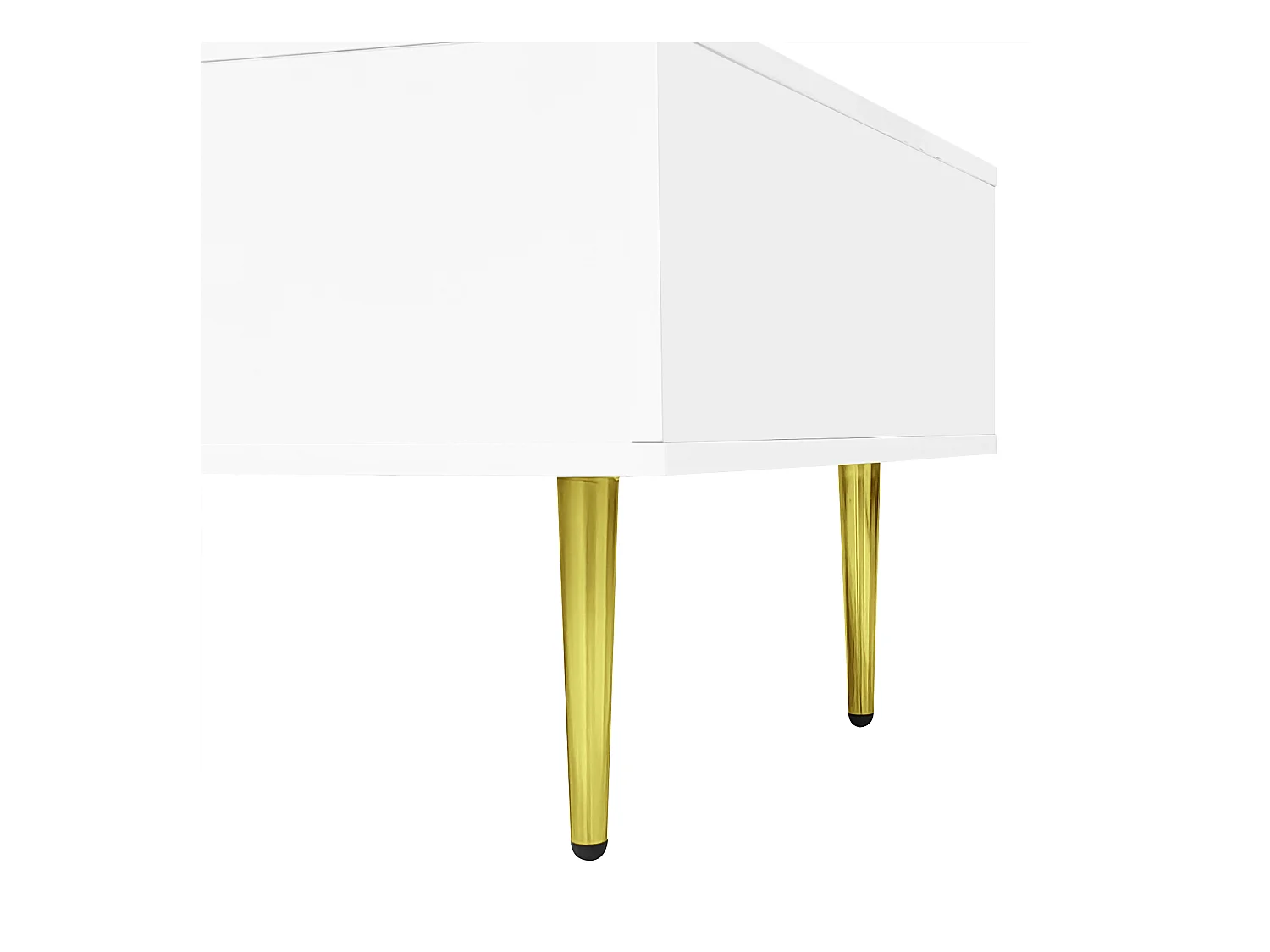 Salontafel 100x60x41,5 cm met twee lades MDF-materiaal in wit voor woonkamer