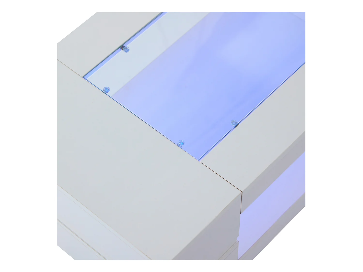 Witte LED-salontafel met multifunctionele app-bediening wit voor woonkamer kantoor en feest