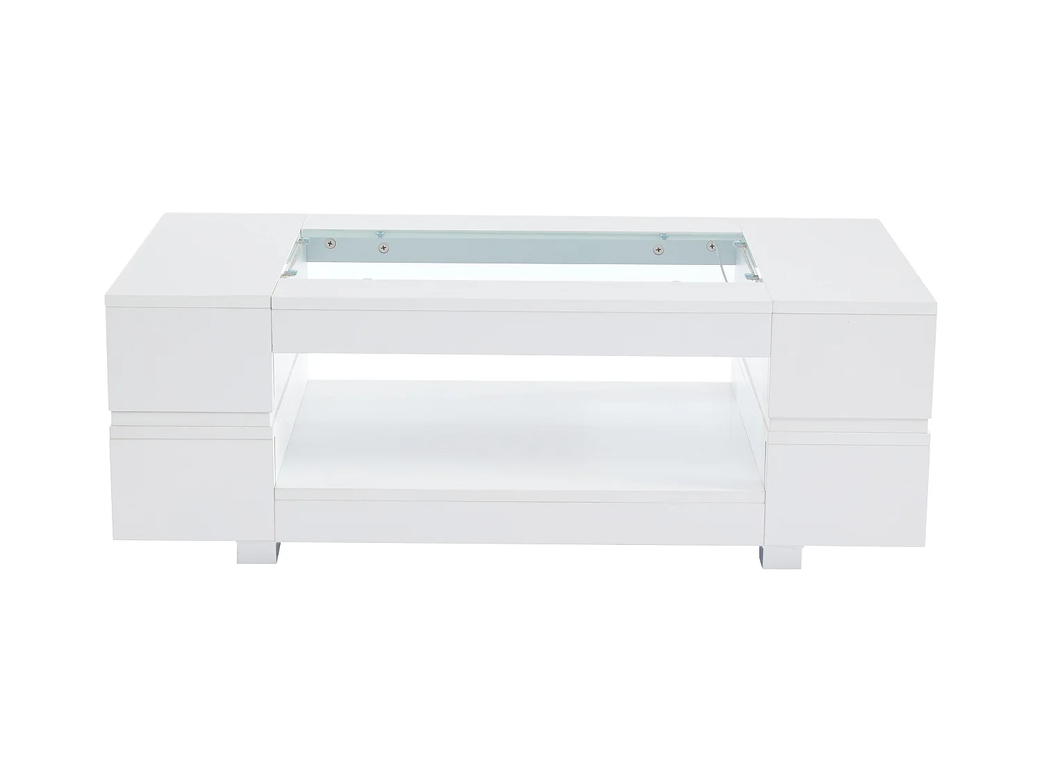 Witte LED-salontafel met multifunctionele app-bediening wit voor woonkamer kantoor en feest