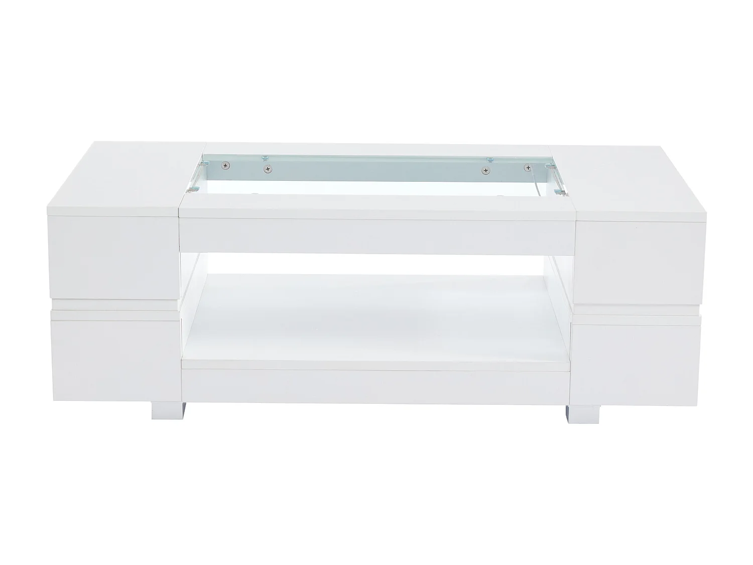 Table basse LED blanche avec commande application multifonction Blanc pour salon bureau et fête