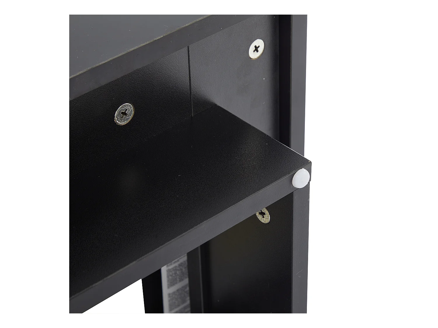 Table basse 75x75x33.5cm brillant étagères plateau amovible contraste blanc noir pour salon