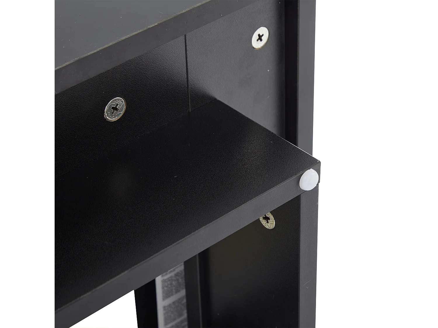 Table basse 75x75x33.5cm brillant étagères plateau amovible contraste blanc noir pour salon