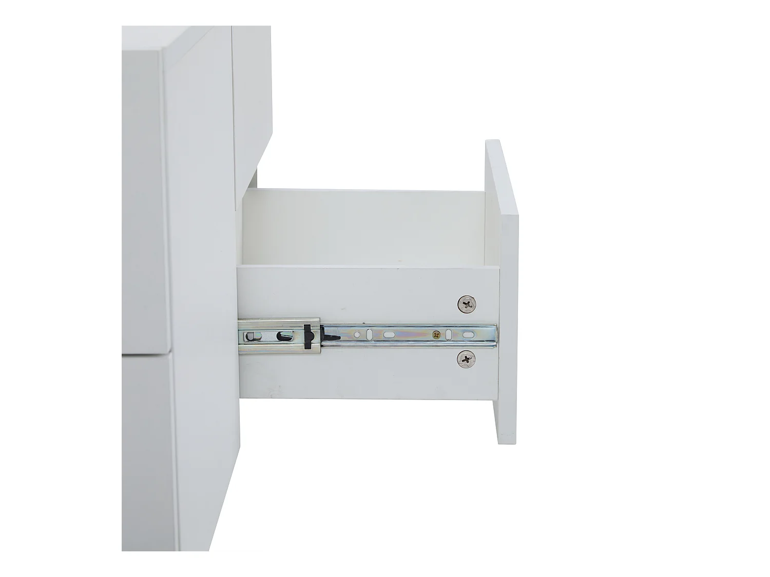 Salontafel 100x50x35cm LED gemarmerd glas 2 lades wit voor woonkamer