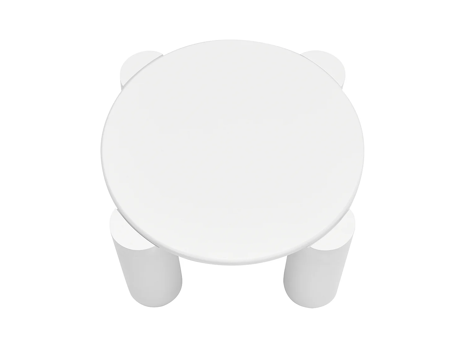 Moderne salontafel met 4 stabiele poten en ronde rand in wit