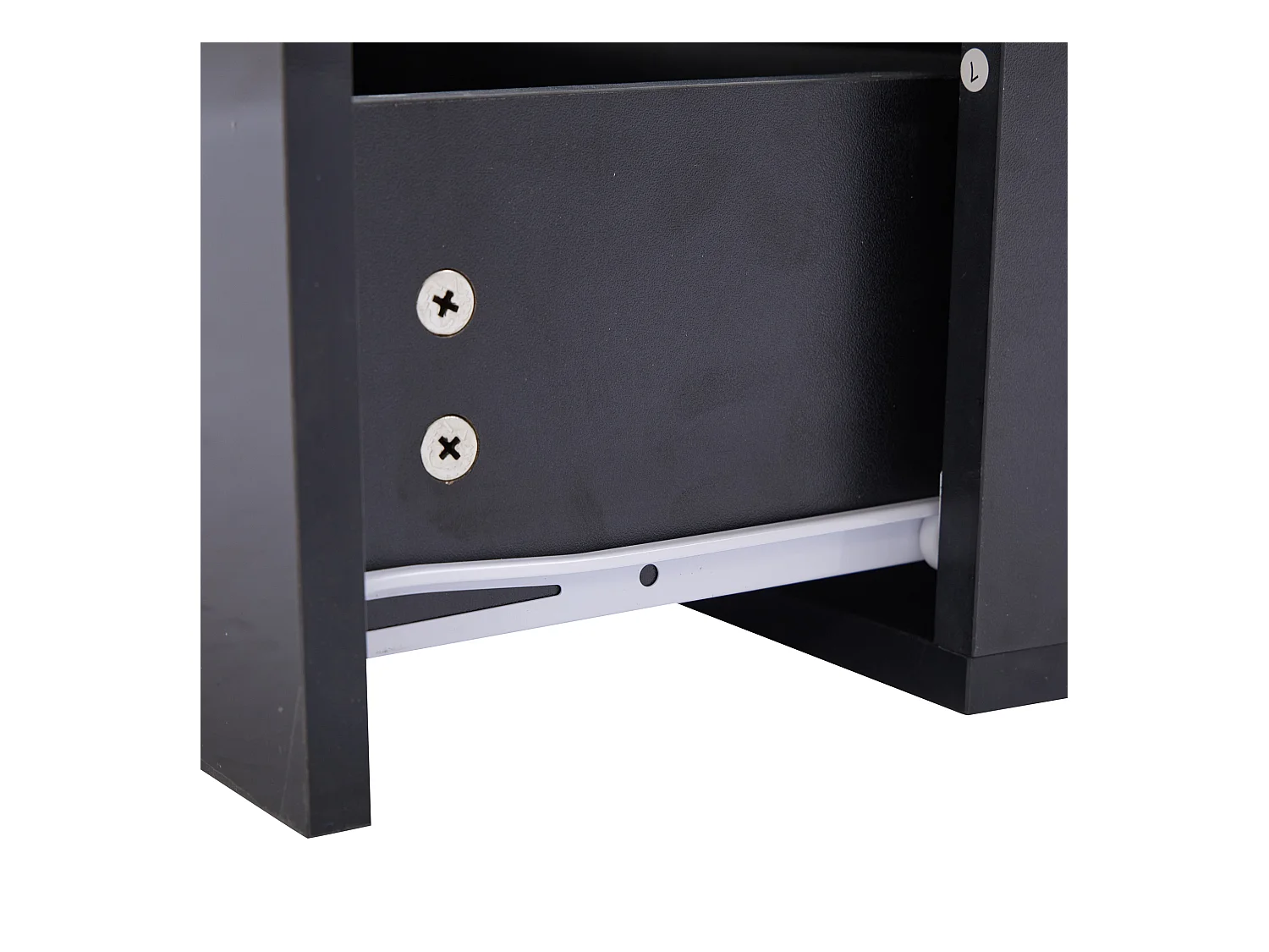 Table basse 90x55x41 cm LED 4 tiroirs noir salon contemporain