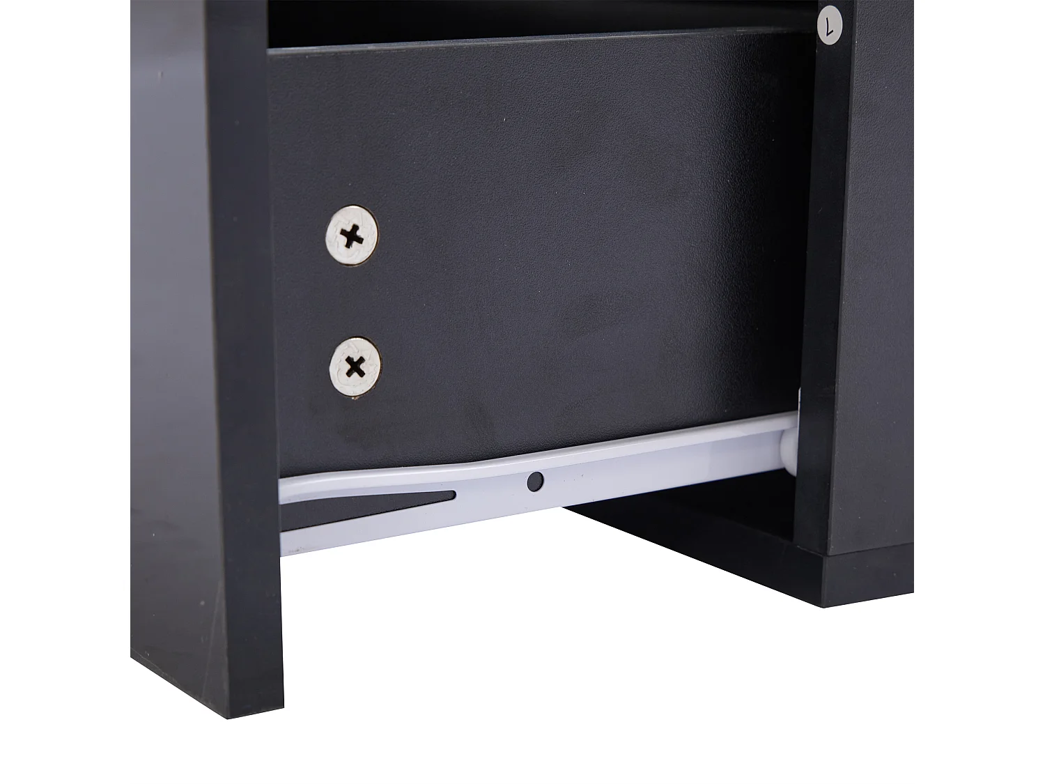 Table basse 90x55x41 cm LED 4 tiroirs noir salon contemporain