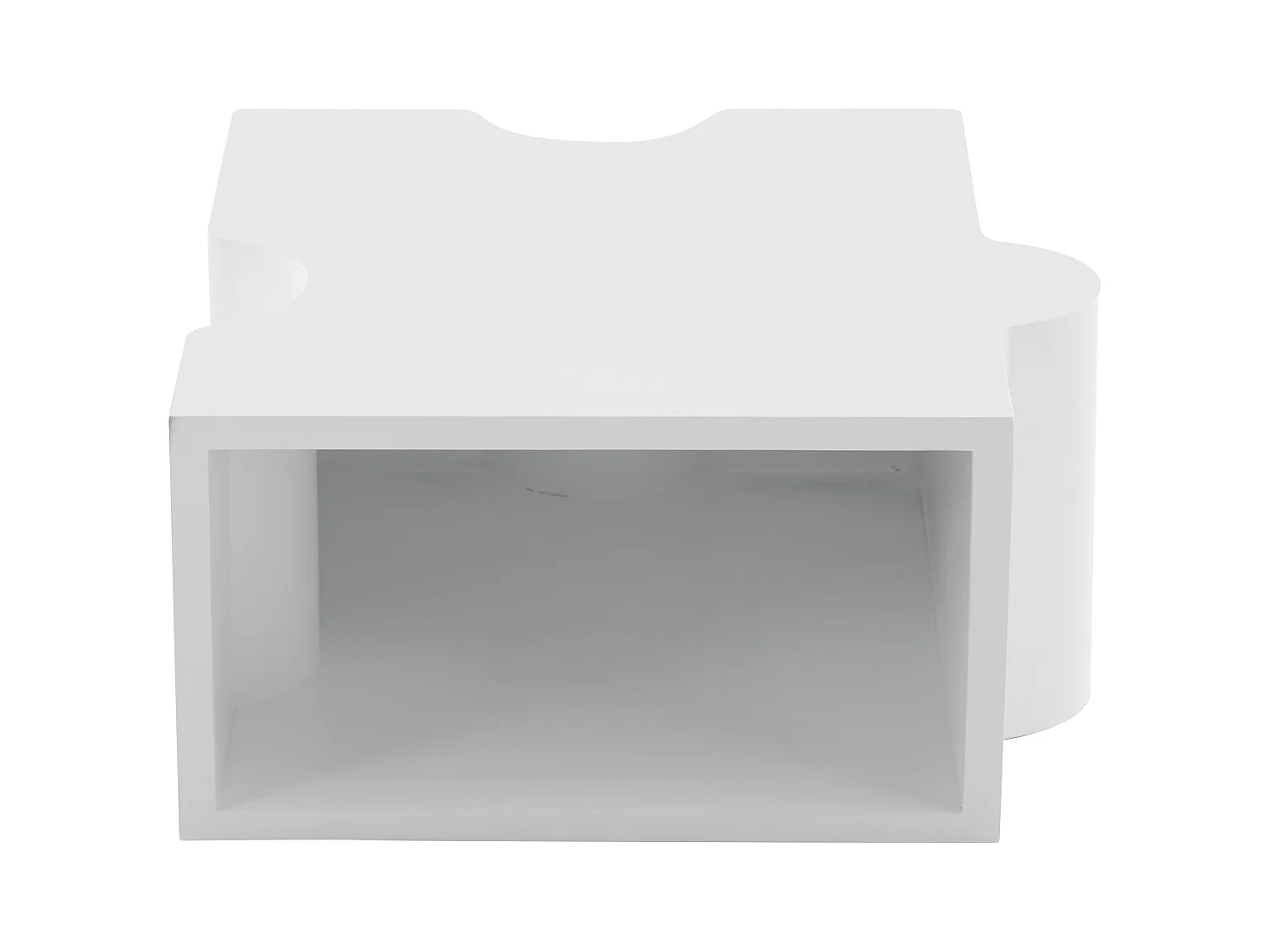 Tables basses 65x60x32 cm modulables design puzzle séparables blanc salon