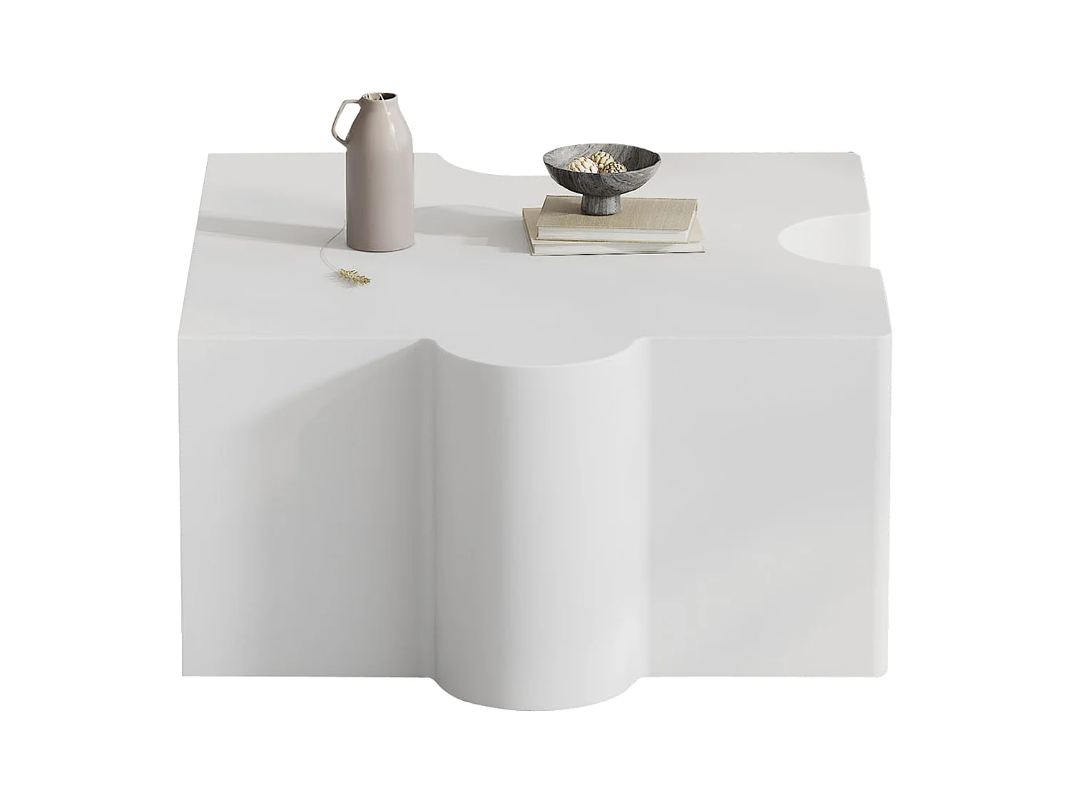 Tables basses 65x60x32 cm modulables design puzzle séparables blanc salon